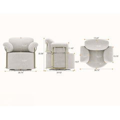360 Degree Barrel Swivel Accent Sofa Chair