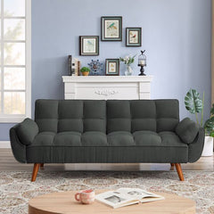Newly Designed Linen Sofa Furniture With Adjustable Backrest Dark Gray