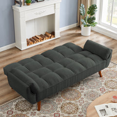 Newly Designed Linen Sofa Furniture With Adjustable Backrest Dark Gray
